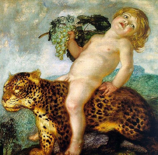 Franz von Stuck Boy Bacchus Riding on a Panther China oil painting art